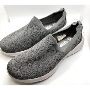 Athletic Works Womens Grey Slip-On Comfort-Fit Shoes 6.5 Memory Foam Lightweight